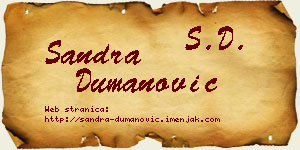 Sandra Dumanović vizit kartica